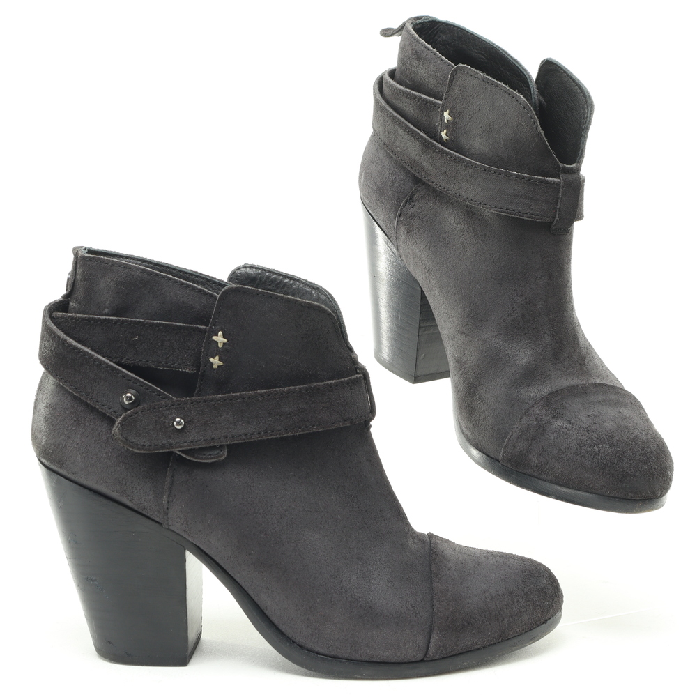 Rag & Bone Harrow Suede Leather Ankle Boots Booties Women EU 38 Black